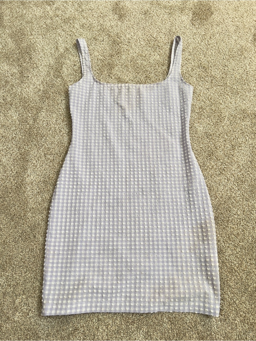 Maryam Nassir Zadeh Lilac Gingham Square-Neck mini Dress - Picture 2 of 6